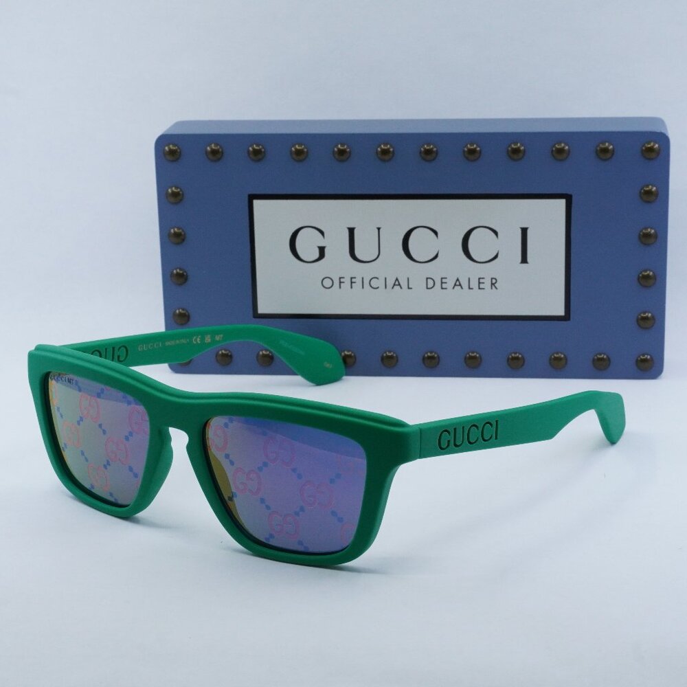 Gucci GG1571S 004 Square Sunglasses - Green/Blue Multicolor